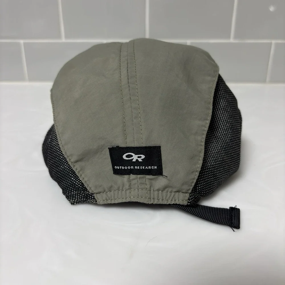 Outdoor Research 5 Panel Cap Gray One Size Adjustable Embroidered Nylon Hat